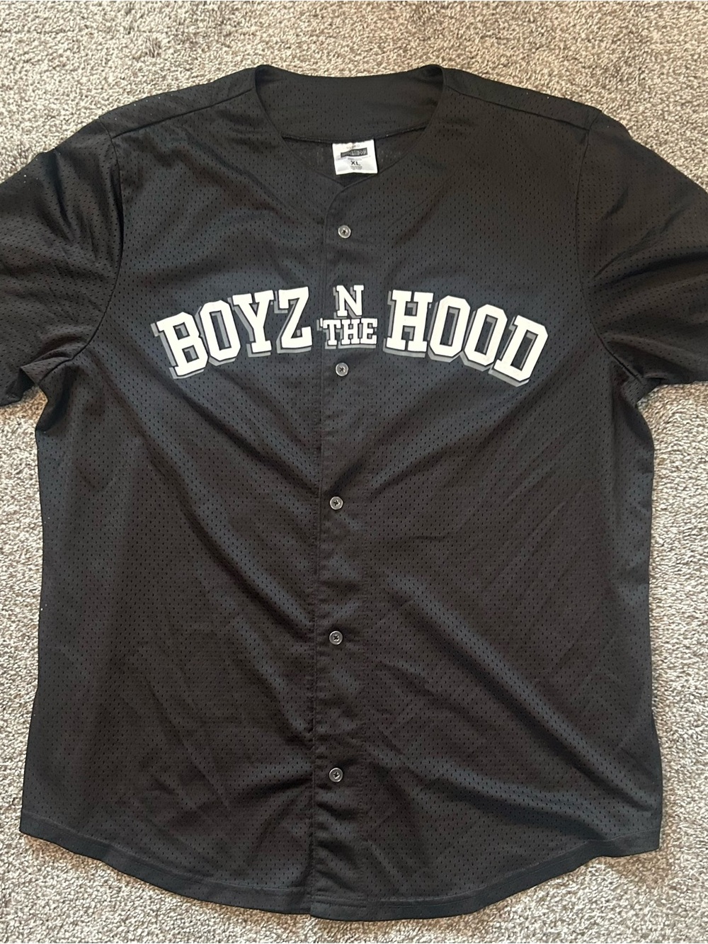 Boyz N The Hood Movie Mesh Baseball Jersey XL Black Ice Cube 91 NWOT Graphic